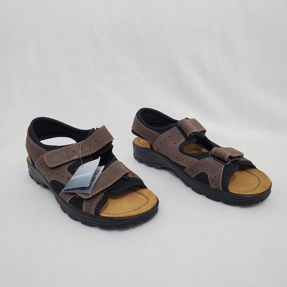 NWT Spring Step Mysia Black/Brown Strap Sandals - Picture 1 of 6